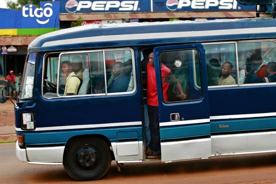 People riding bus